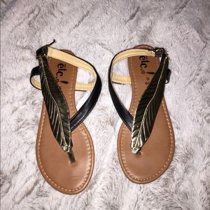 Gold and Black Sandals